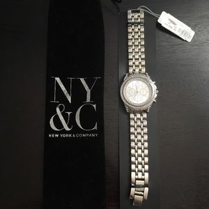 New York  and  Company Watch Silver Tone New with case